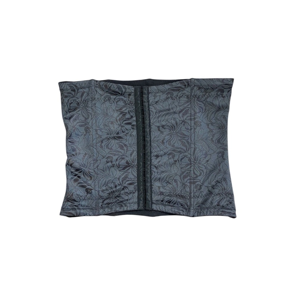 Flexees Corset Style Ultimate Slimmer Waist Trainer Shapewear Black Floral Large